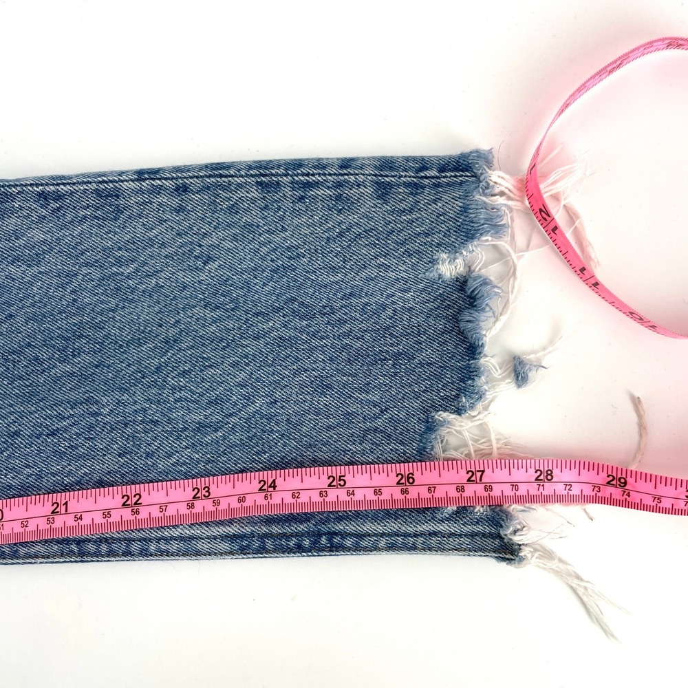AGOLDE Riley High Rise Straight Leg Jeans Blue Womens Size 24 Rigid Hem Designer - Picture 7 of 12